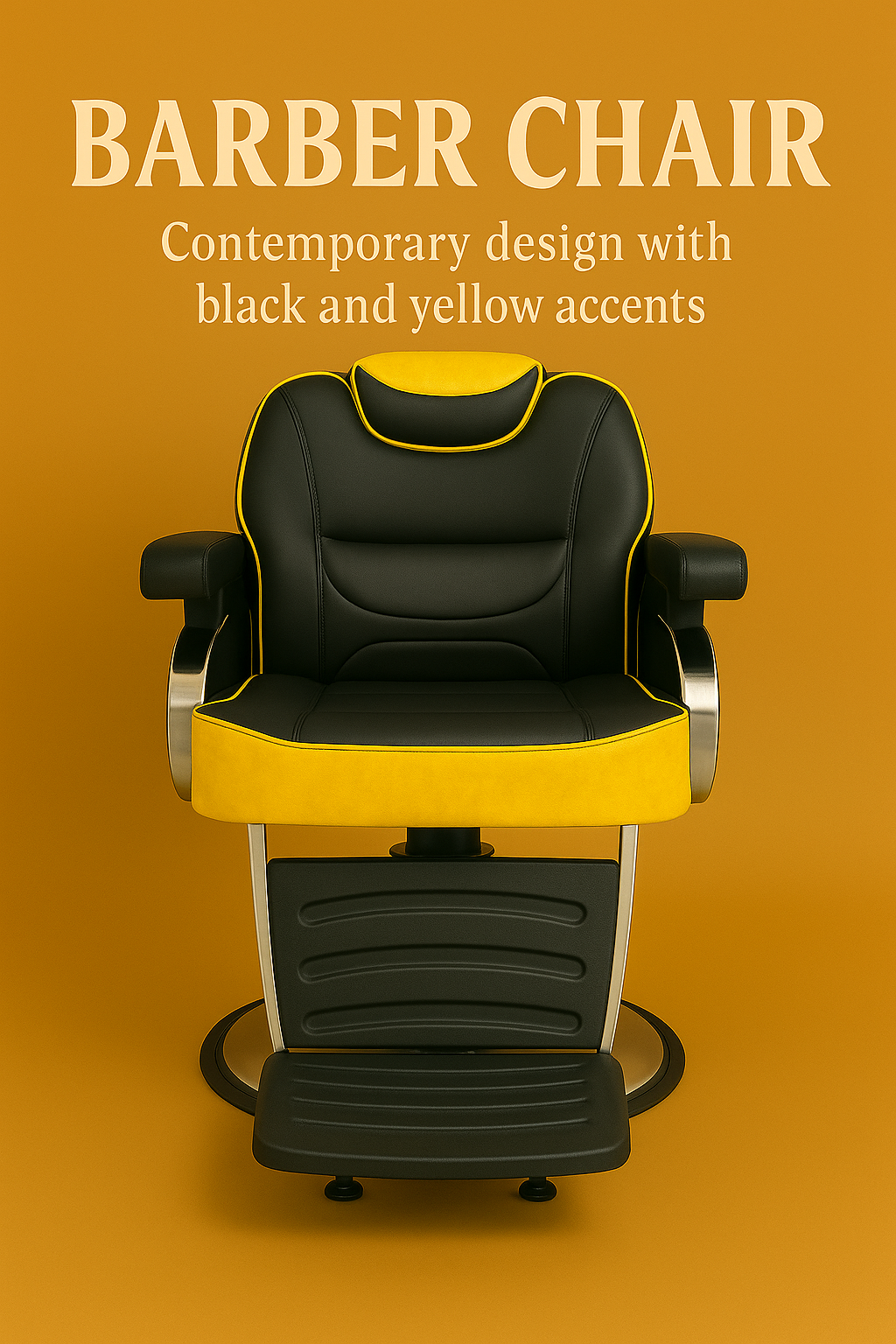 barber chair yellow leather retro style barbershopsdesign