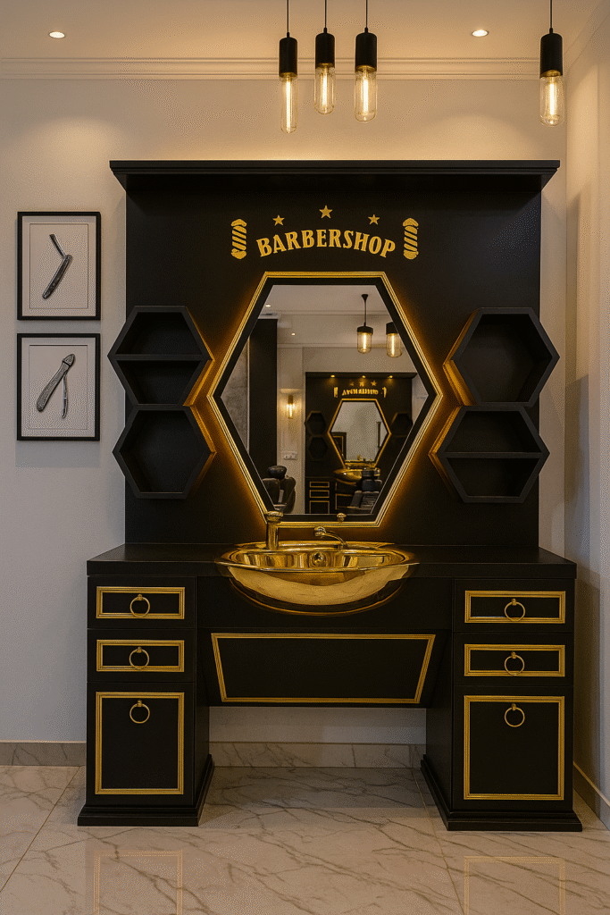 barber unit barbershopsdesign barbershops design 37