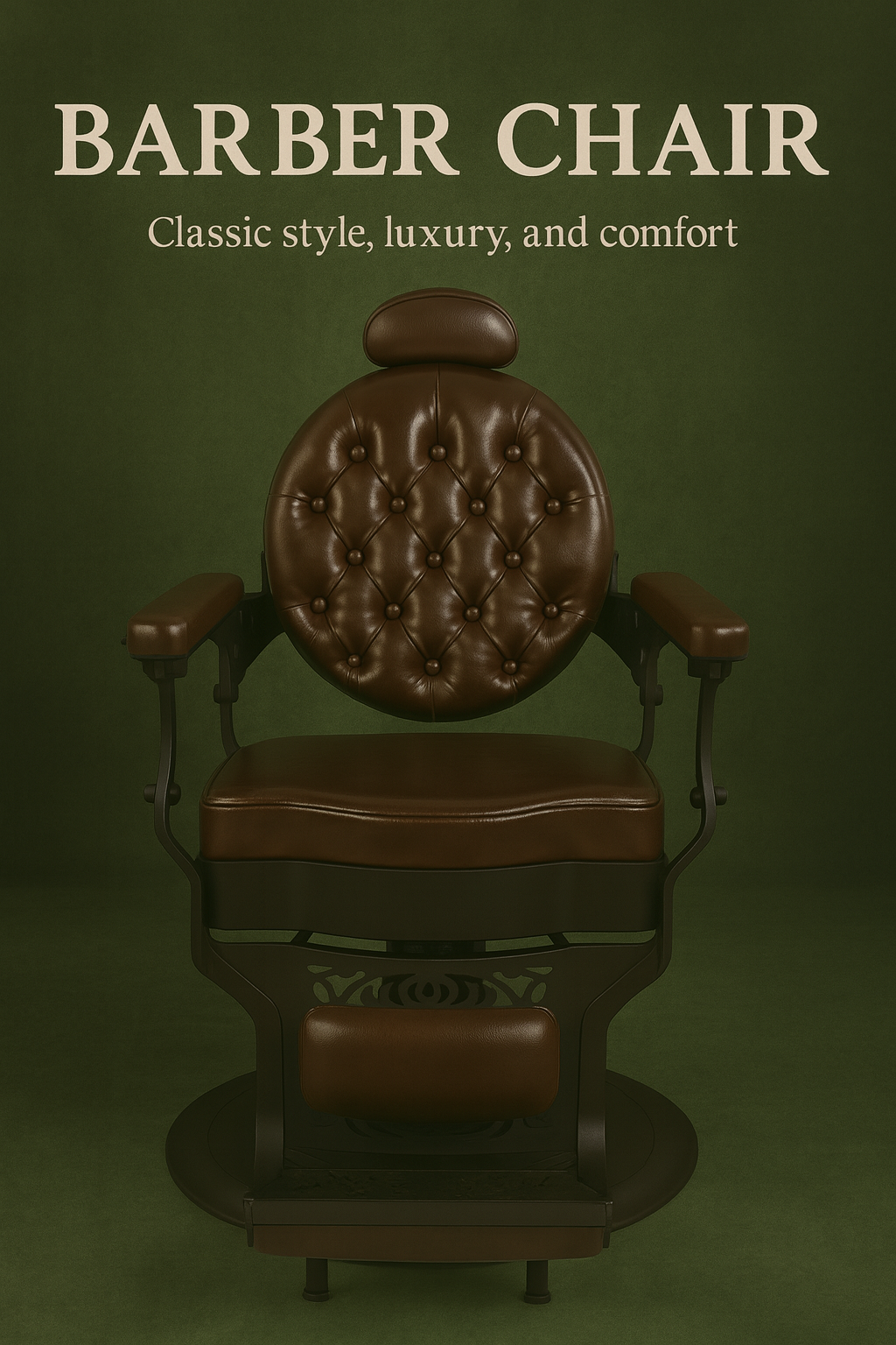 classic barber chair brown leather barbershopsdesign 2