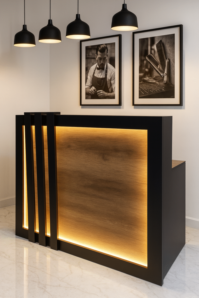 reception desk barbershops design 06