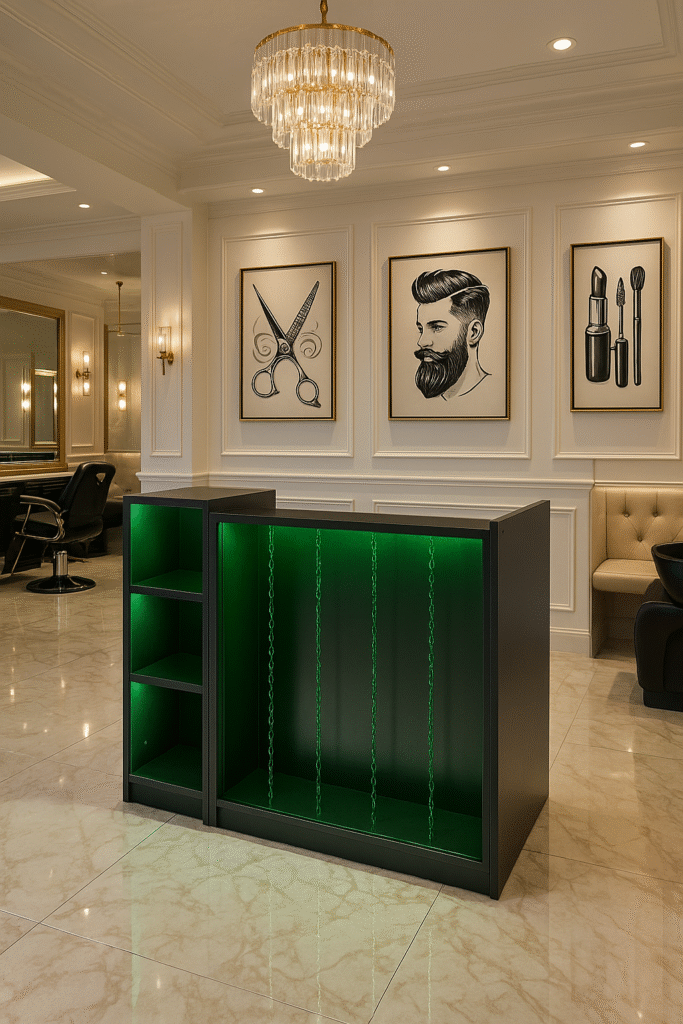 reception desk barbershops design 07