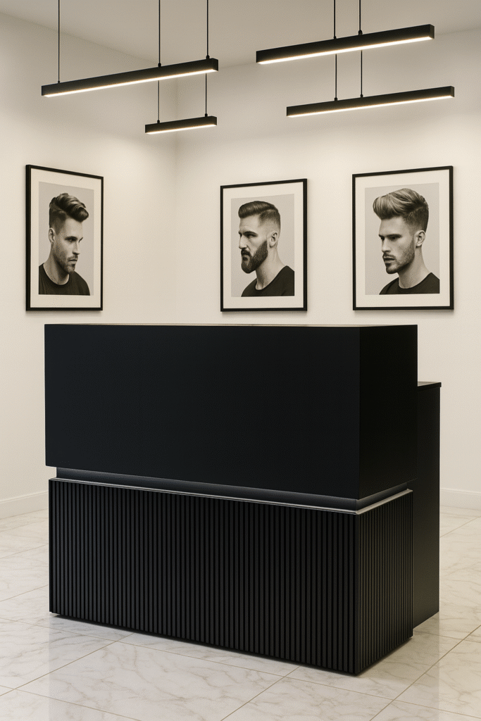 reception desk barbershops design 08