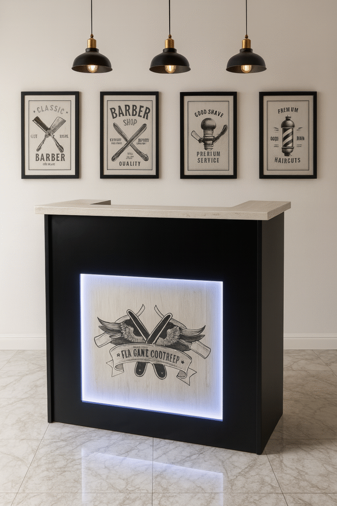 reception desk barbershops design 09