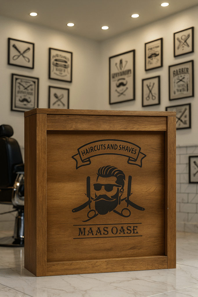 reception desk barbershops design 16