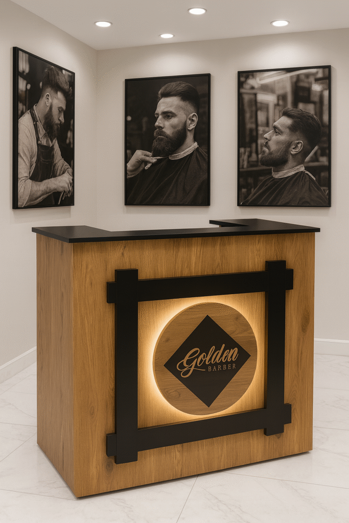 reception desk barbershops design 18