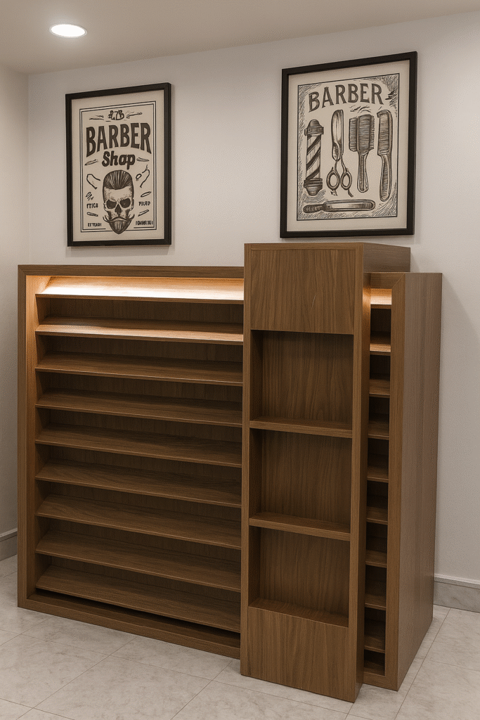 reception desk barbershops design 39