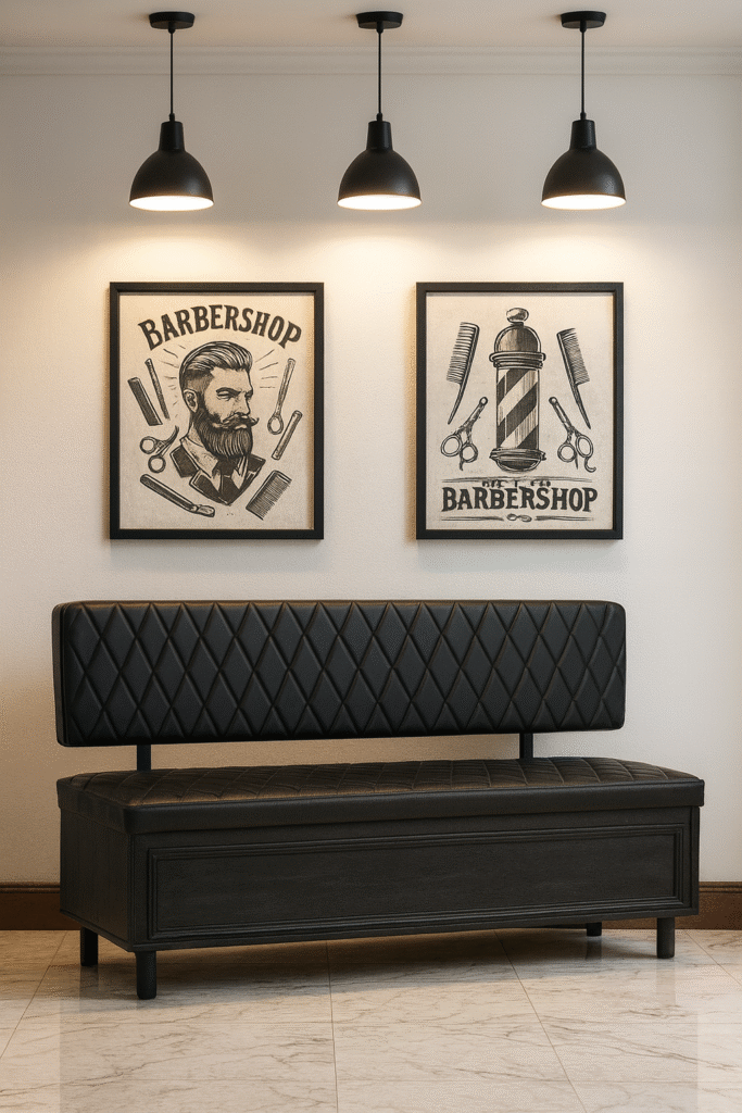 waiting bench barbershops design 23
