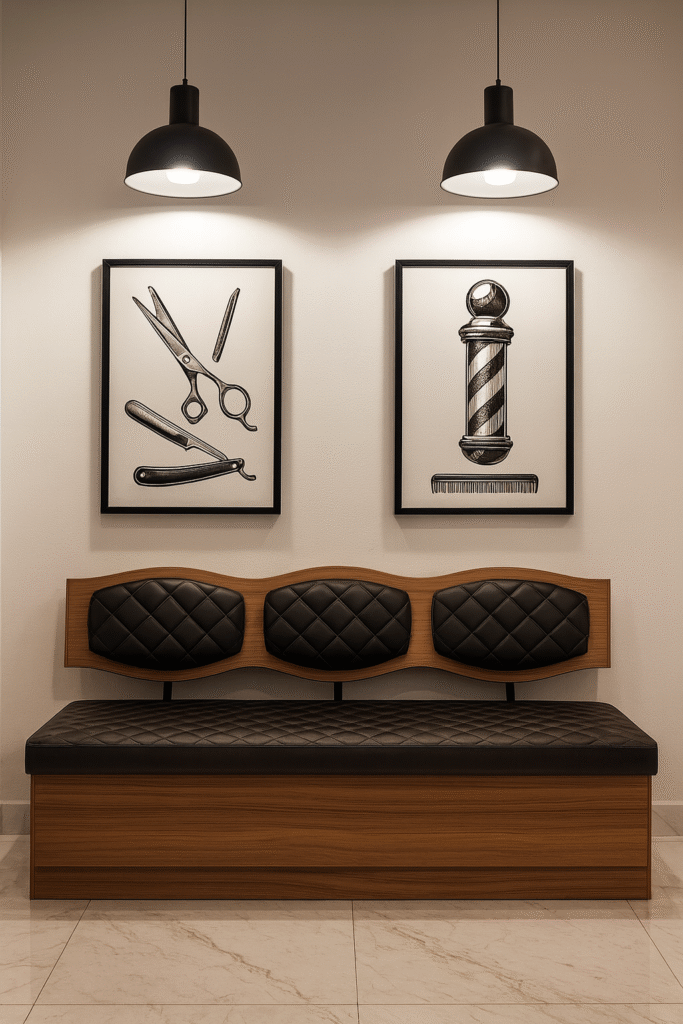 waiting bench barbershops design 28