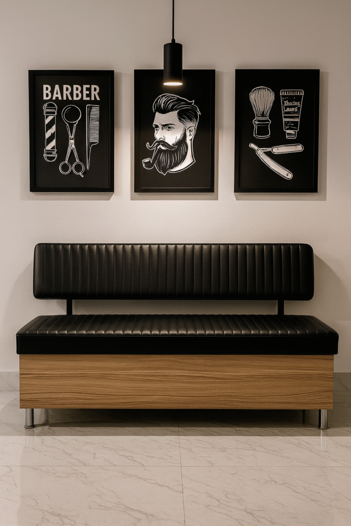 waiting bench barbershops design 29
