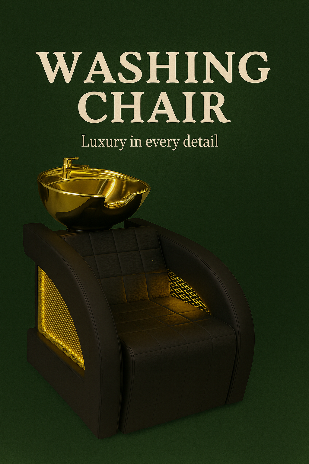 Luxury washing unit for barbershops by Barbershops Design – elegant and functional washing chair with modern details and premium comfort.