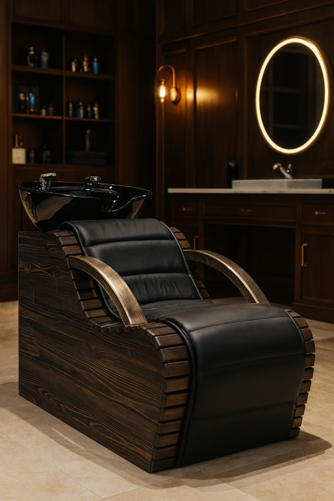 washing unit barbershops design black luxury 11