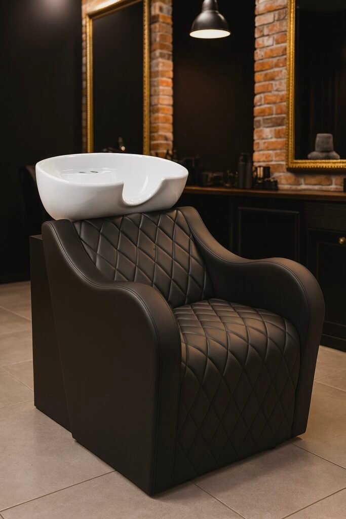 washing unit barbershops design black luxury 16