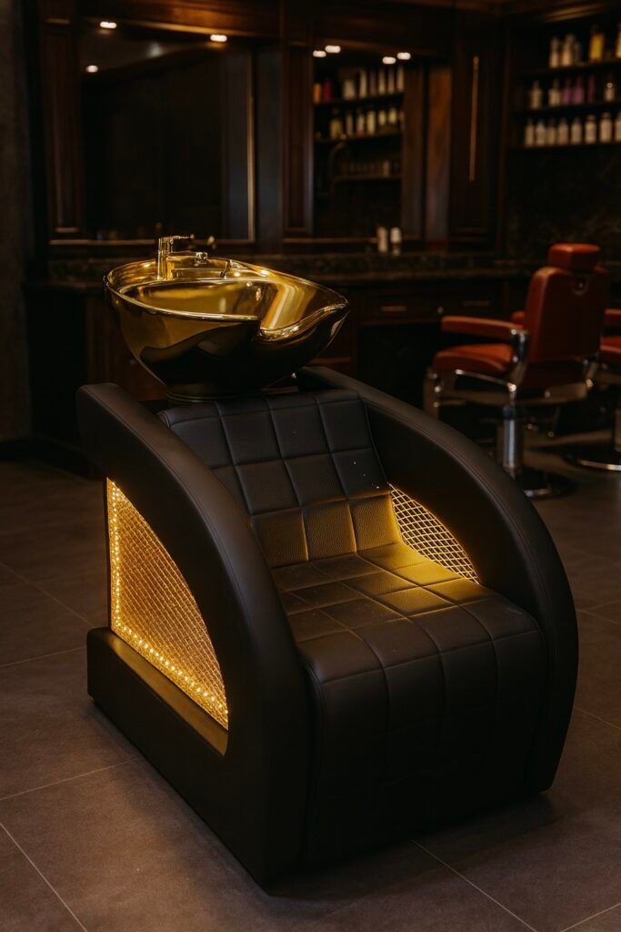 washing unit barbershops design black luxury 21