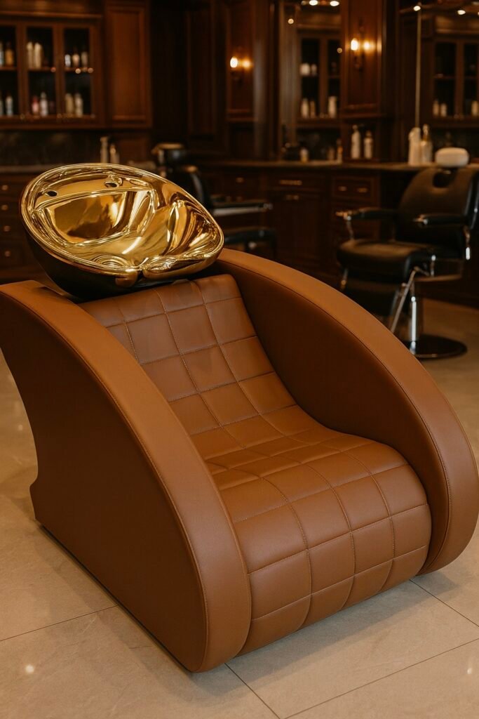 washing unit barbershops design brown luxury 05