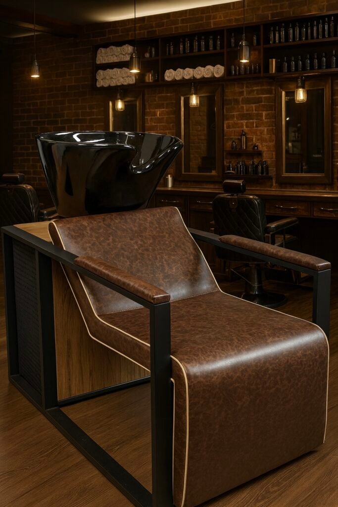 washing unit barbershops design brown luxury 06