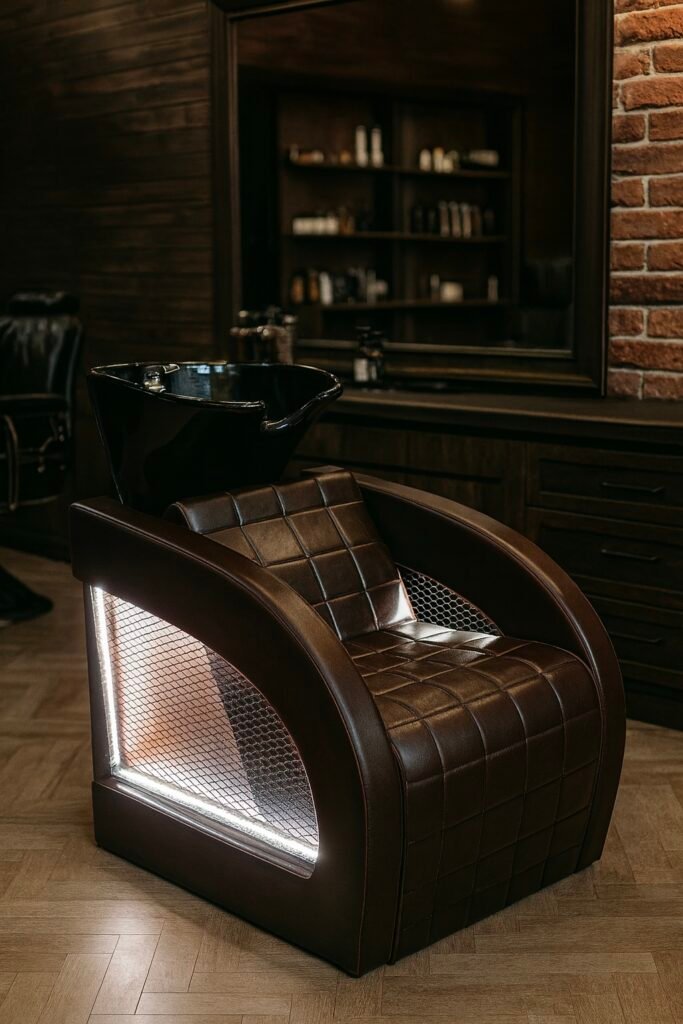 washing unit barbershops design brown luxury 25
