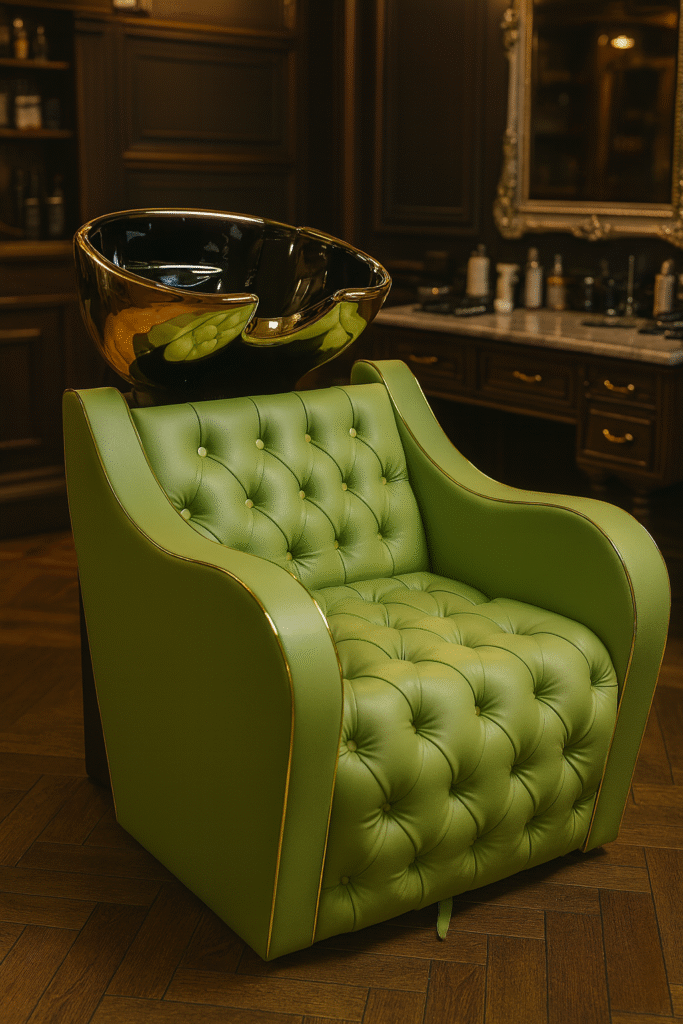 washing unit barbershops design green luxury 29