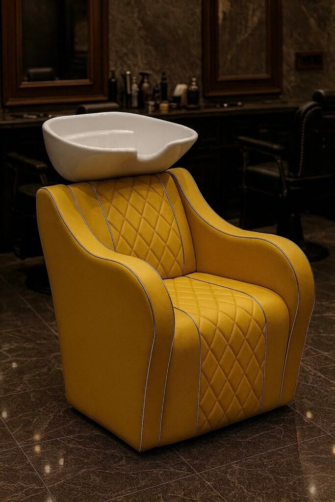 washing unit barbershops design yellow luxury 02